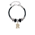 thumbnail image 2 of Delight Jewelry Goldtone Crystal Initial - R - Daughter Celtic Knot Leather Bead Bracelet, 7"+2" Extender, 2 of 4