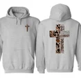 thumbnail image 4 of Christian 2 Sided Camo Cross Graphic Hoodie, Christmas Unisex Graphic Hoodie, Casual Outfit, Comfortable Menswear & Womenswear Top, Perfect Xmas Gift For Men And Women, 4 of 6