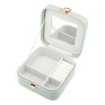 thumbnail image 3 of Unique Bargains PU Leather Jewelry Box Jewelry Organizer with Mirror Green, 3 of 7