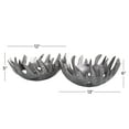 thumbnail image 3 of DecMode 13", 12"W Round Black Aluminum Metal Decorative Bowl, Set of 2, 3 of 8