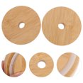 thumbnail image 3 of Bamboo Mason Jar Lids with Straw Hole for Kitchen Use Khaki Synthetic Material Fits Wide Mouth Jars 2 Pieces, 3 of 6