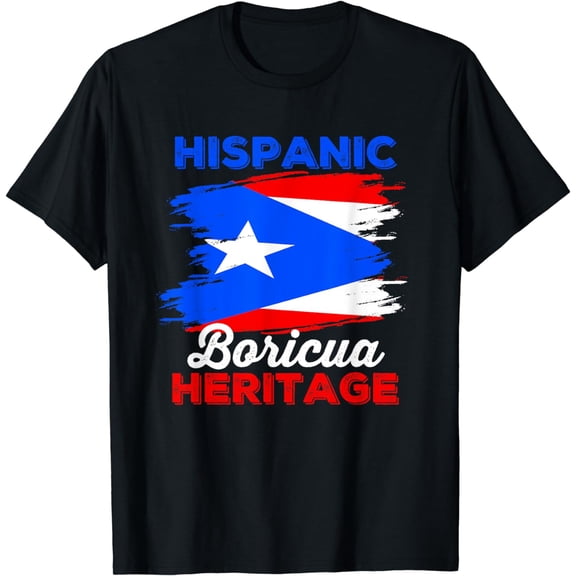 Puerto Rico Hispanic Heritage Month Boricua Rican PR Flag T-Shirt