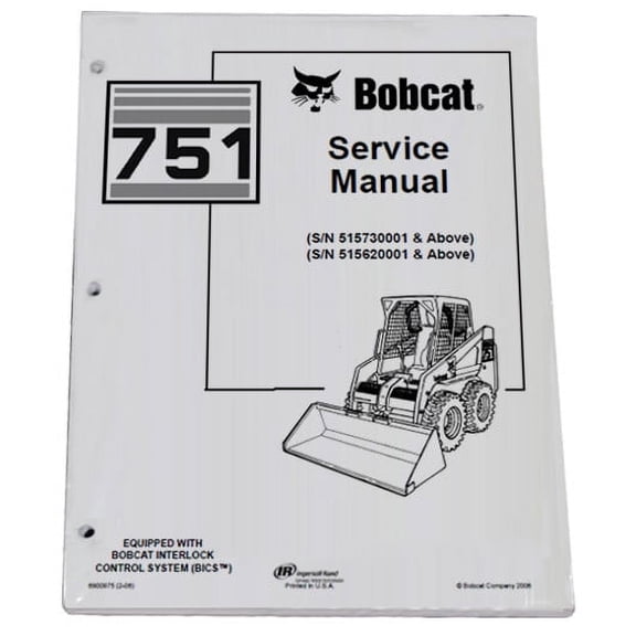 Bobcat 751 Skid Steer Loader Workshop Repair  Service Manual - Part Number # 6900975