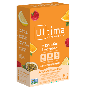Ultima Replenisher, Sunsational Variety Pack, 8 Count, Electrolyte Supplement