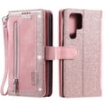 thumbnail image 6 of Beiyoyo Leather Zipper Wallet Cell Phone Case for Samsung Galaxy S22, Rose Gold, 6 of 6