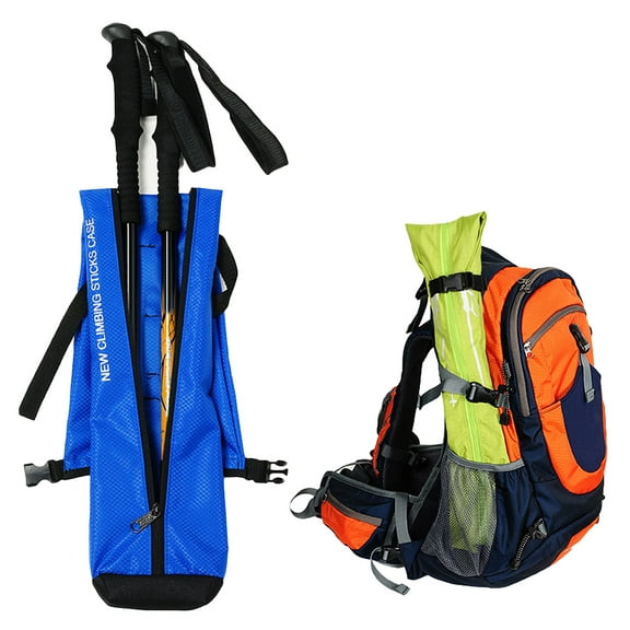 Windfall Hiking Stick Case - Foldable Outdoor Hiking Alpenstock Storage Bag Trekking Poles Sticker Container