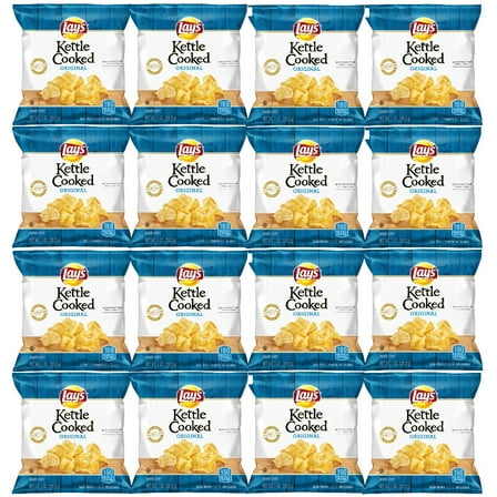 Lays Kettle Cooked Original Potato Chips, 1 oz, Pack of 16, Bundled By Shoppyway