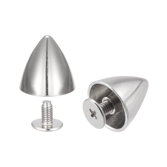 Unique Bargains 12x12mm Vissés Retour Rivets Creux en Cuir Goujons Ton Argent 20 Ensembles