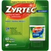 Zyrtec 24 Hour Allergy Relief Tablets, 10 mg Cetirizine HCl Antihistamine Allergy Medicine 60 ct (Pack of 6)