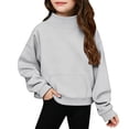 thumbnail image 2 of Vividxx Sweatshirts For Girls Cozy Long Sleeve Sweatshirt With Pocket Fall Winter High Neck Pullover Shirt For Kids Lightweight Classic 9-10 Years, 2 of 6