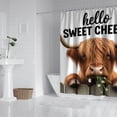 thumbnail image 2 of Highland Cow with Flowers 72"x84" Shower Curtain,Bathroom Decorative Shower Curtains Set with 12 Hooks,Modern Waterproof Washable Shower Curtain, 2 of 4