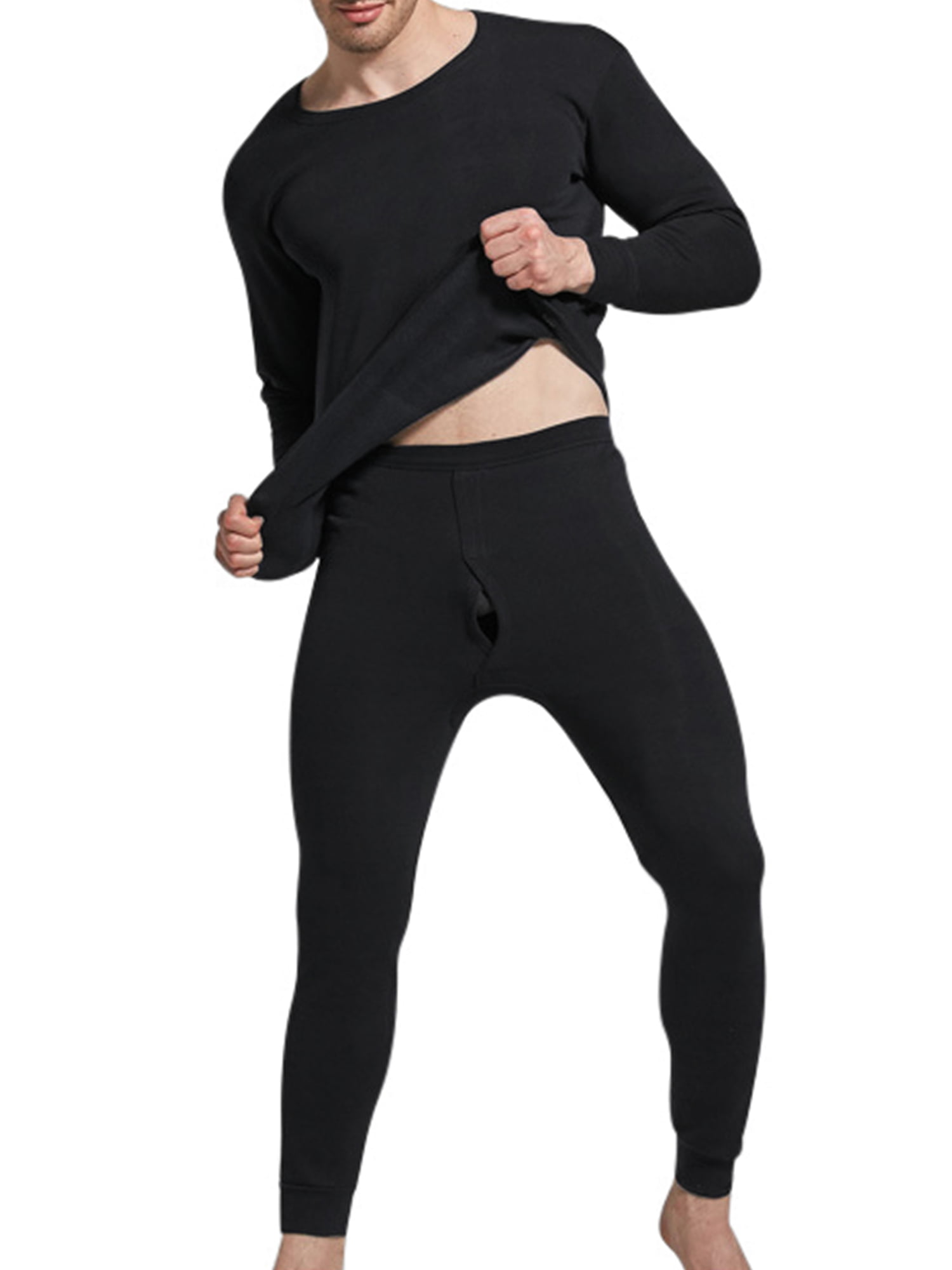 Men Thermal Underwear Set Winter Skiing Warm Top Thermal Long Johns Bottom Pants Base Layer for Male 