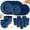 Dark Blue, variant on Camping Plates Cups and Bowls Set Green Reusable Microwave Safe Lightweight Unbreakable Plastic Dishes Set for Kids Elderly Kitchen Adults Outdoor,32 Pcs Holiday Dinnerware Sets for 8