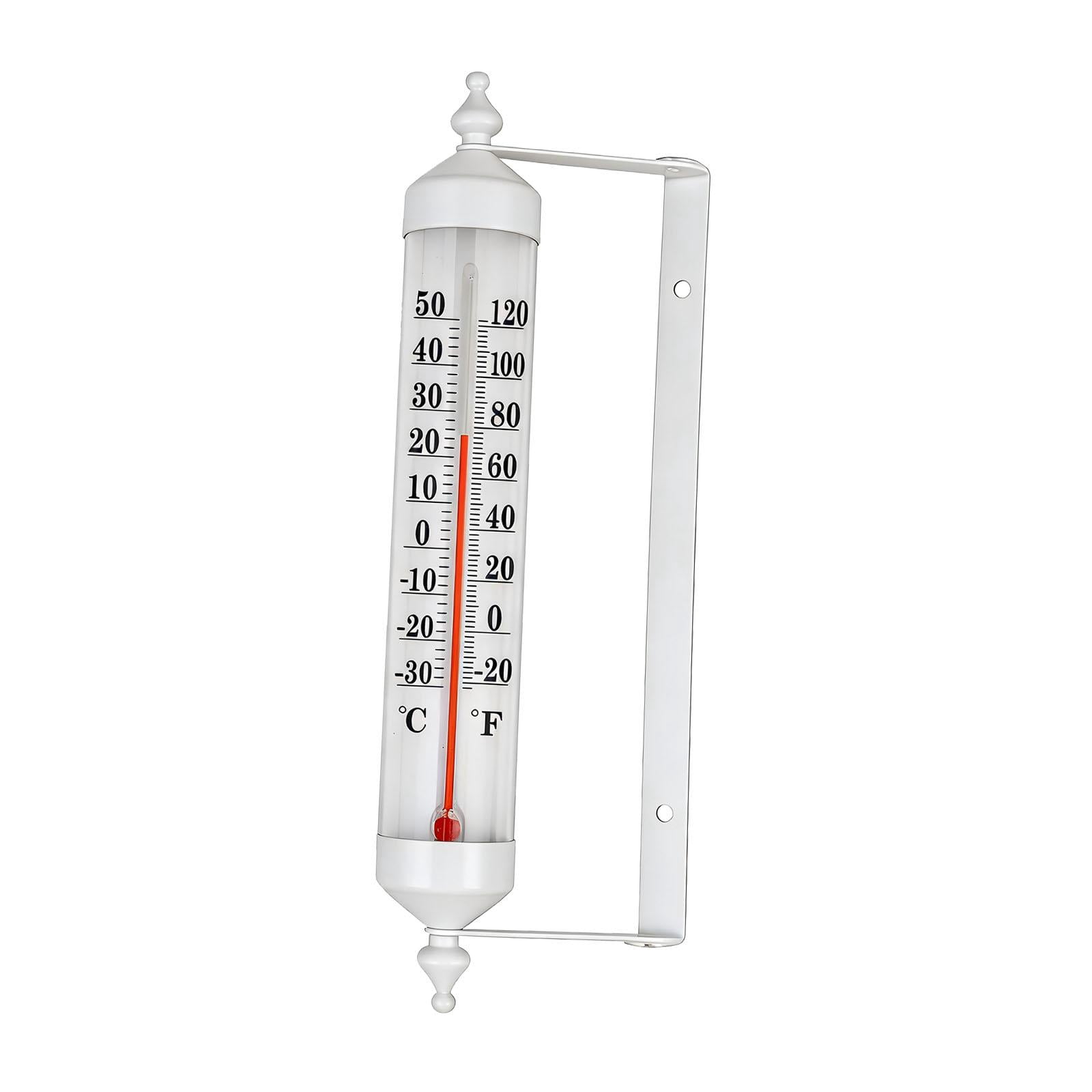 Fzaqwen Outdoor Thermometer Easy Installation Easy to Use Large Numbers Premium Reusable Rustic Temperature Gauge for Wall Greenhouse White