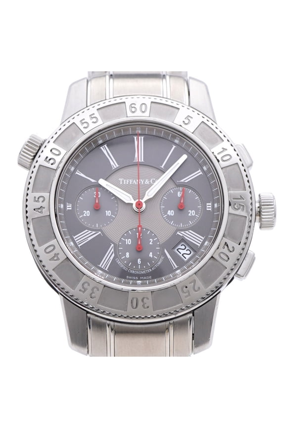 Pre-Owned Tiffany & Co. T-57 Chronograph Watch with See-Through Back, Automatic, Stainless...