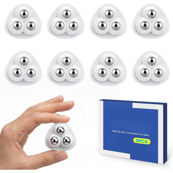 8 count Self Adhesive Caster Wheels, 360? Swivel Mini Casters for Small Appliances,  Appliance Rollers & Wheels for Kitchen Countertop, White