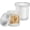 Clear, variant on 2 Pack Glass Qtip Holder with Lid, Bathroom Accessories and Countertop Storage Canisters, Clear