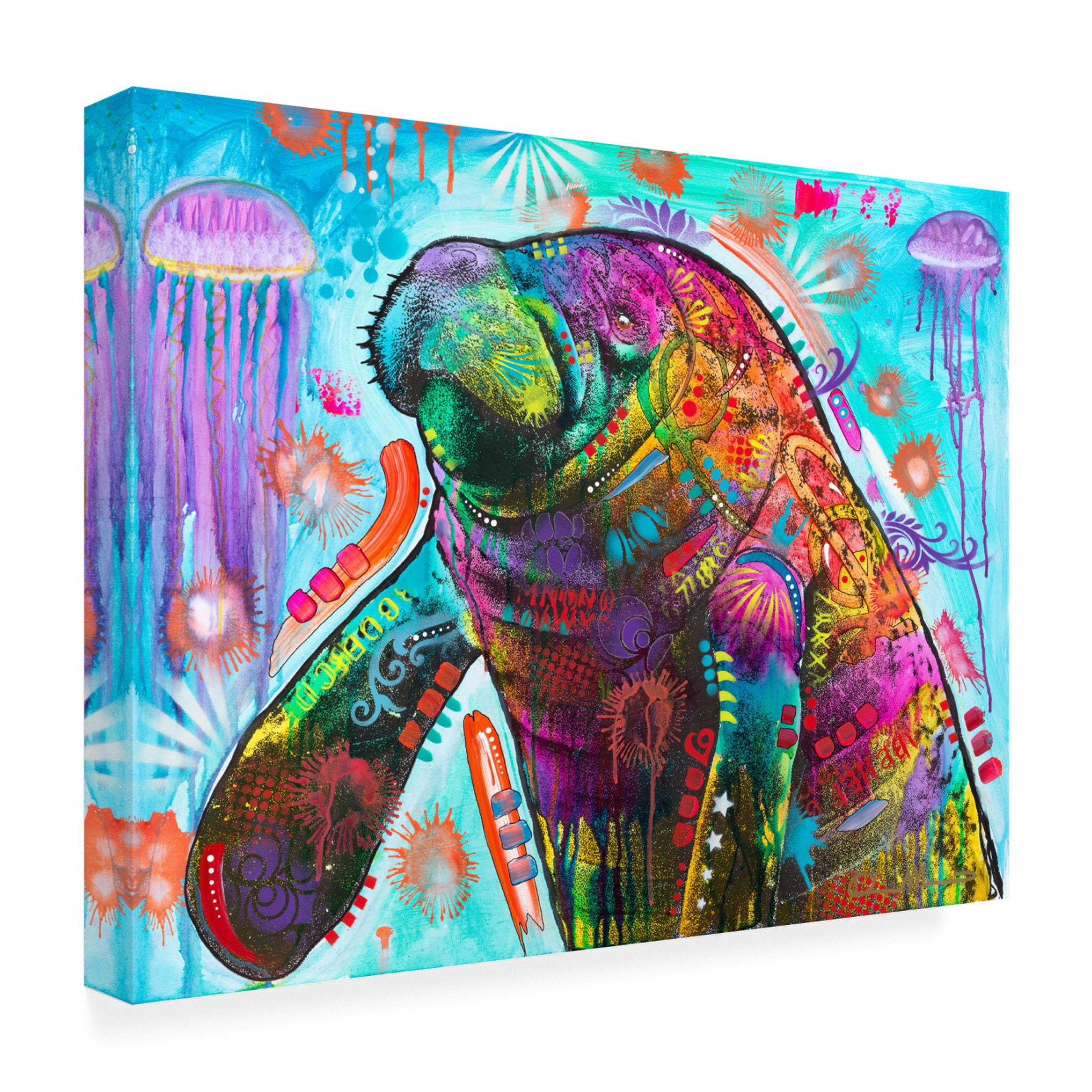 Canvas Wall Art - Dean Russo 'Manatee' Wall Art for Living Room, Bedroom, or Office Décor by Trademark Fine Art - 32 x 24 Inches