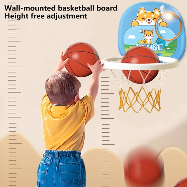 Fesfesfes Indoor Hanging Basketball Hoop For Babies Years Old Baby Basketball Stand Home Use Toy Mini Basketball Set Hoop Backboard Balls Toss Game