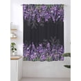 thumbnail image 2 of Sheer Curtains 72 Inches Long, Purple Lavender Semi Sheer Curtains Light Filtering Window Treatment, Spring Watercolor Wildflowers Plant Black Privacy Voile Drapes for Living Room Bedroom 52x72 Inch, 2 of 7