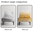 thumbnail image 5 of ZIATUBLES Slipper Chair Slipcover Soft Non-Slip Accent Chair cover Stretch Spandex Couch Slipcover with Elastic Band Removable Washable Chair Furniture Decor Protector Cover, Sunflower Butterfly, 5 of 7