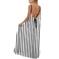 thumbnail image 2 of ITSAME Slip Dress for Girls, Striped Print Backless Loose Fit Summer Fashion Casual Dress for Kids Black 13T, 2 of 9
