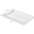 thumbnail image 2 of Glossy White Acrylic Serving Tray with Handles-Lucite Tray for Ottoman,Coffee Table, Breakfast, Tea, Food, Butler - Decorative Tray (10x15x2H Inch with, White), 2 of 6