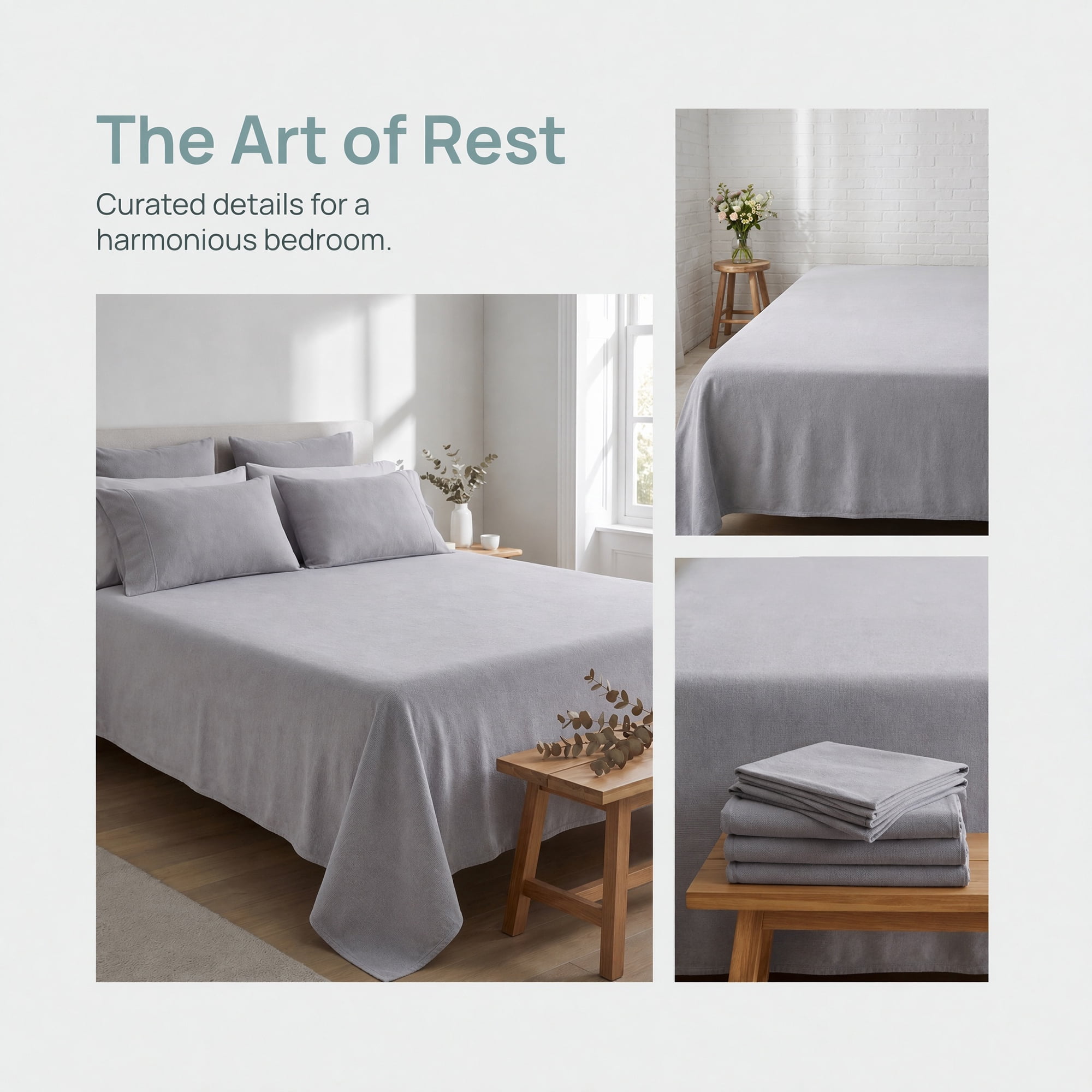 Unique Bargains Polyester Bed Sheet Soft Flat Sheet Wrinkle Bedding Light Gray 91"x96"