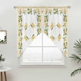 thumbnail image 5 of Lemon Yellow Swag Curtains Modern Country Flower Floral Summer Spring Swag Valances for Kitchen Windows, Window Treatment Topper Curtains for Living Room Bedroom Bathroom, 28" W x 36" L, 5 of 6