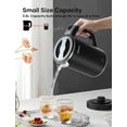 thumbnail image 4 of Sekaer Travel Electric Tea Kettle with Auto Shut-Off & Boil Dry Protection, 304 Stainless Steel Mini Portable Water Boiler, 0.8 L Fast Heating Coffee Kettle, Perfect Holiday Gifts Black, 4 of 8