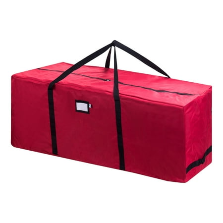 Elf Stor Premium Red Rolling Christmas Tree Storage Duffel Bag for 12 Ft Tree