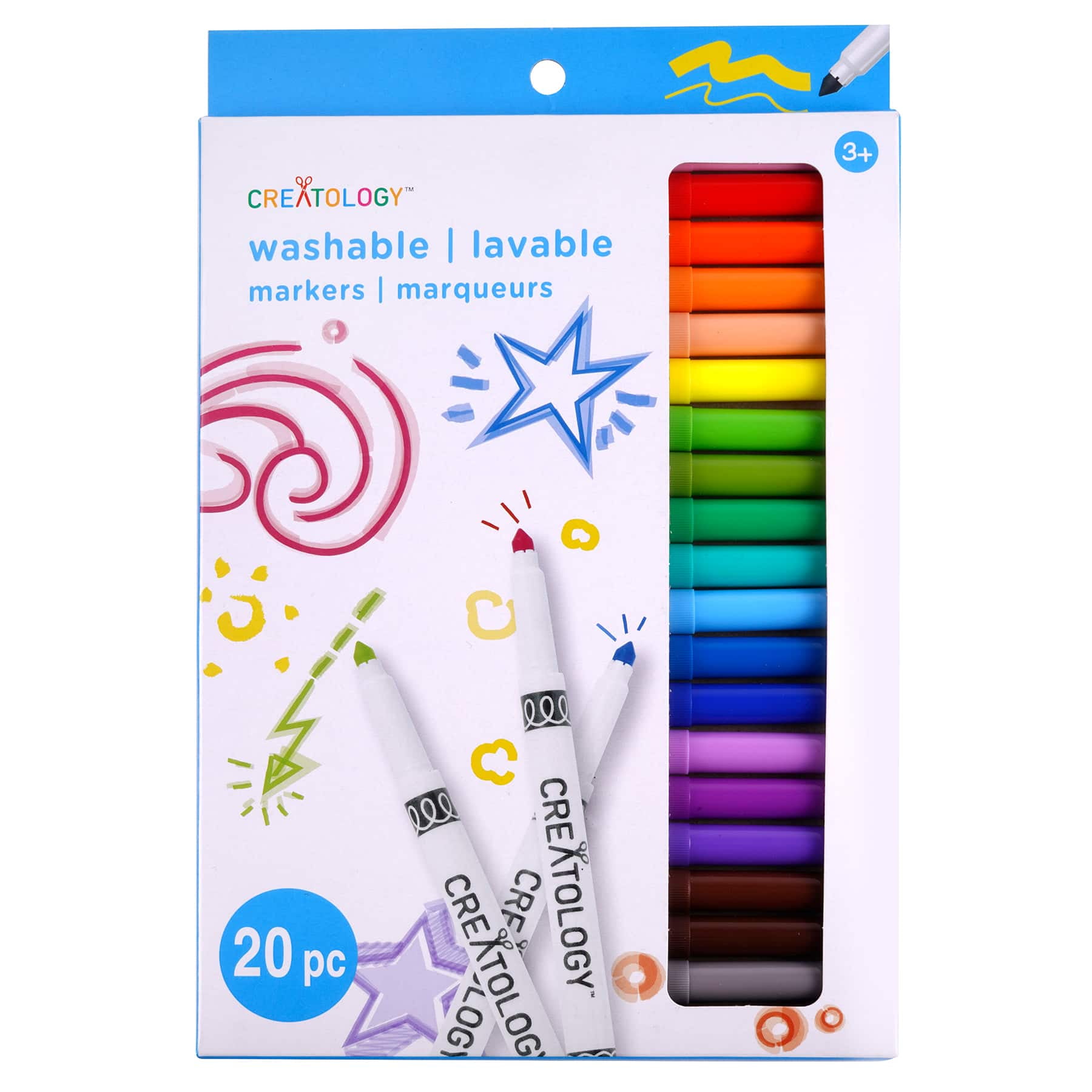 16 Packs: 50 ct. (800 total) Round Tip Washable Markers by Creatology®