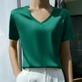 thumbnail image 2 of Diufon Women's Dressy Tops Stain Spring Summer Short Sleeve V Neck Shirts Trendy Comfy Basic Business Blouses, 2 of 3