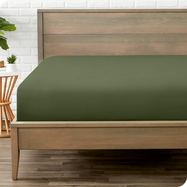 Bare Home Drap-Housse - Premium 1800 Collection - Poche Profonde - Ultra Doux, Résistant aux Plis - Short Grand, Cypress