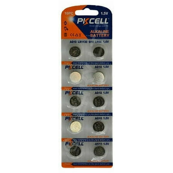 PKCELL AG10 LR1130 SR1130 LR54 189 389 GP89A Button Cell Watch Batteries 20 Pcs