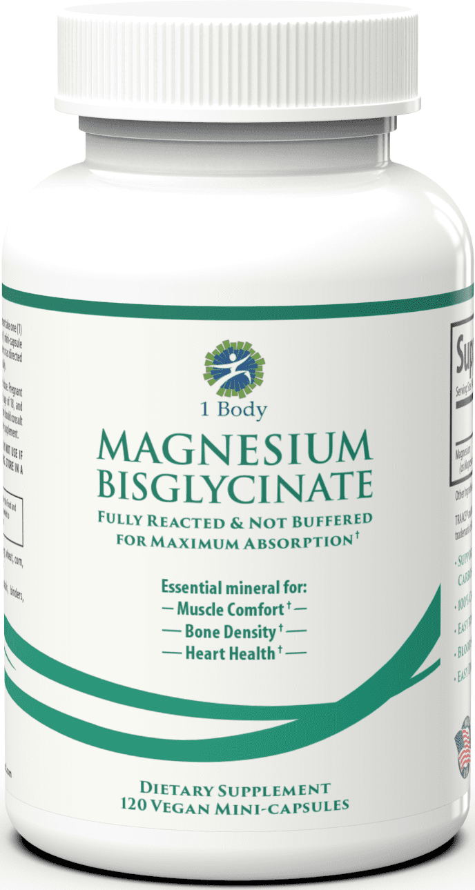 1 Body Magnesium Bisglycinate Chelate Reduce Muscle Cramps and
