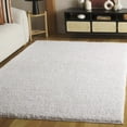 thumbnail image 2 of SAFAVIEH Rumi Barrett Striped Polyester Shag Area Rug, Ivory/Light Beige, 8' x 10', 2 of 8