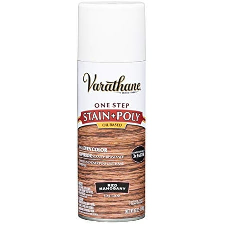 Varathane 243867 Wood Stain & Polyurethane Spray, 12 oz, Red Mahogany