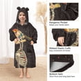 thumbnail image 3 of FORMRS Wearable Blanket Hoodie with Sleeves for Kids Cozy Flannel Sweatshirt, Skeleton Stripes, 3 of 7