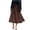 Coffee, variant on Turilly Summer Skirts for Women Solid Pleated Midi Skirt Chiffon Lightweight Elegant High Waist Party Skirt