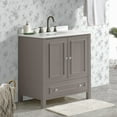 thumbnail image 3 of Alaterre Furniture 30in Wood Bathroom Vanity with Soft-Close Doors, Gray, 3 of 10