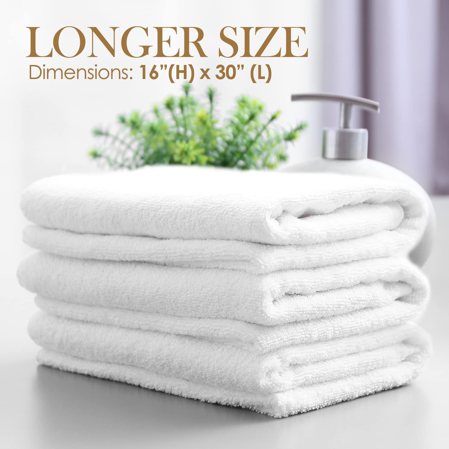 Cotton Craft Ultra Soft 6 Pack Hand Towels 16x28 White Weighs 6 Ounces Each - 100% Pure Ringspun Cotton - Luxurious Rayon Trim - Ideal for Everyday