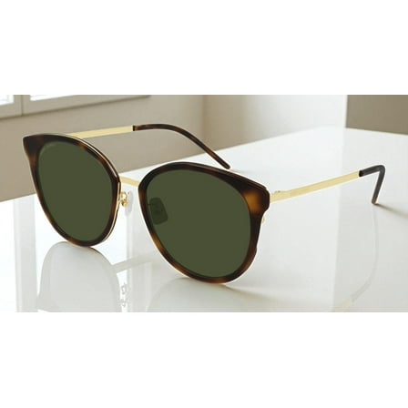 SAINT LAURENT SL 446_F SLIM 003 Round Gold Light Green 55 mm Women's Sunglasses