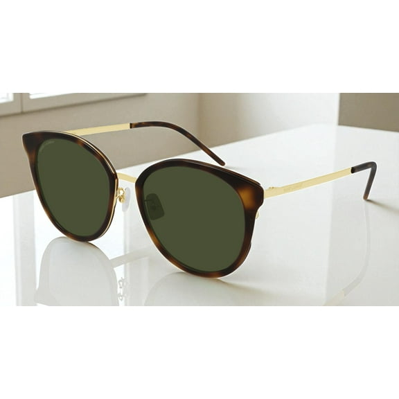 SAINT LAURENT SL 446_F SLIM 003 Round Gold Light Green 55 mm Women's Sunglasses