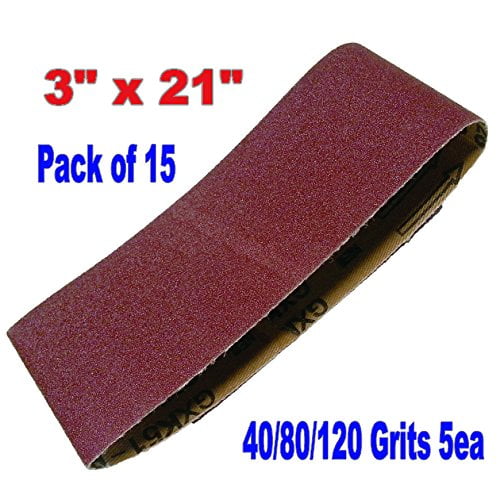4 X 36 Inch Zirconia Sanding Belts 40,80,120 Grit Belt Sander Sandpaper 3 Pack 