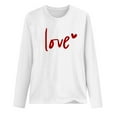 thumbnail image 4 of BLTIBY Valentine Shirts for Women Love Heart Sweater Fashion Casual Crewneck Long Sleeve Pullover Sweatshirts Blouse Valentines the Day Tops White 2 L, 4 of 5