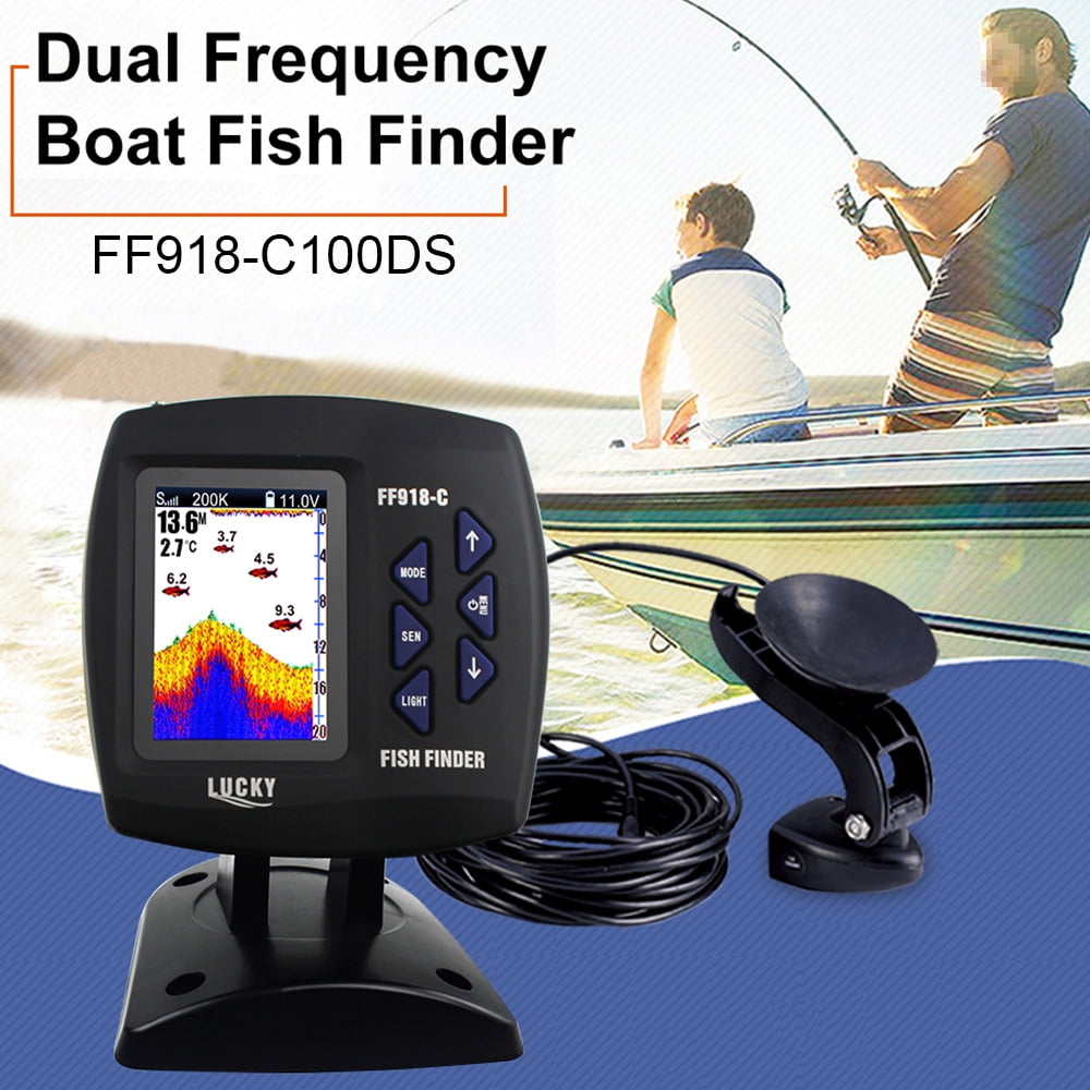 FF918-C100DS Color Screen Wired Fish Finder Dual Frequency 328ft/100m I8R0 