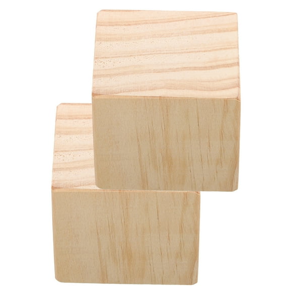 HOMEMAXS Sturdy Wooden Furniture Risers for Kitchen 2pcs Khaki Bed Lifts Anti-skid Sofa Supports 3.5 Inches