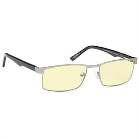 ALTEC VISION Gaming Glasses Stainless Steel Frame with Spring Temples and Anti UV and Digital Eye Strain Amber Tinted Lenses