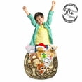 thumbnail image 3 of Zambia Storage Toy Bag Chair, Folk Safari with Nature and Animal Effects Jungle Boho Design, Stuffed Animal Organizer Washable Bag, Small Size, Dark Brown Cream Orange, by Ambesonne, 3 of 3
